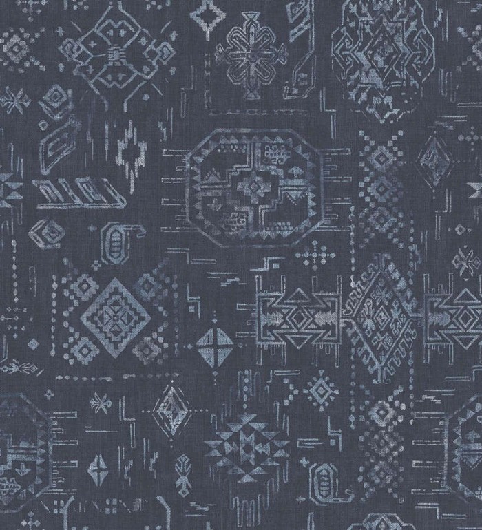 Papel pintado mapa étnico azul marino - Indra Etnik 124146