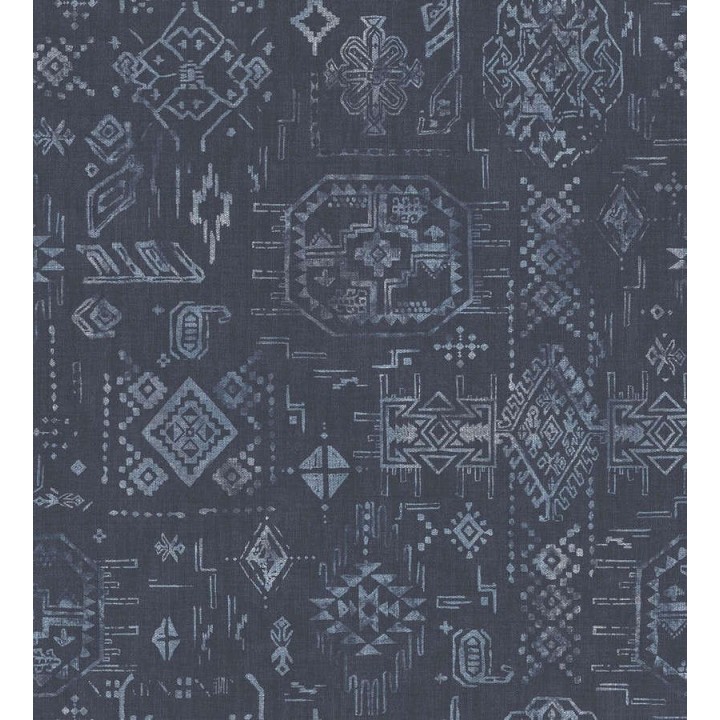 Papel pintado mapa étnico azul marino - Indra Etnik 124146