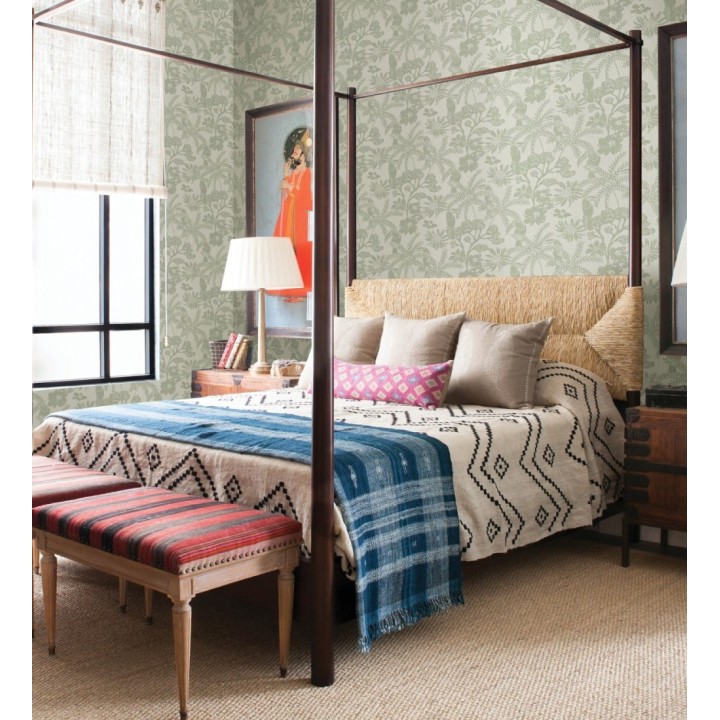 Papel pintado de cacatúas hojas y flores - Iguazu Charm 682986