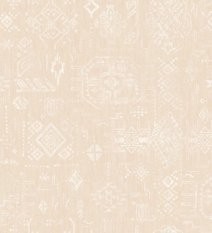 Papel pintado mapa étnico beige - Indra Etnik 124147