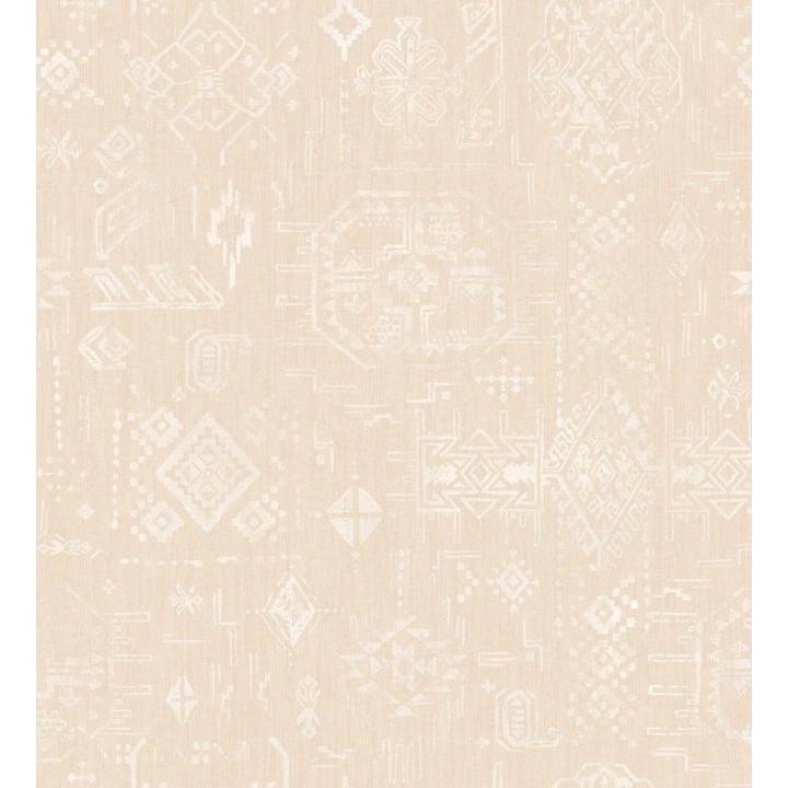 Papel pintado mapa étnico beige - Indra Etnik 124147