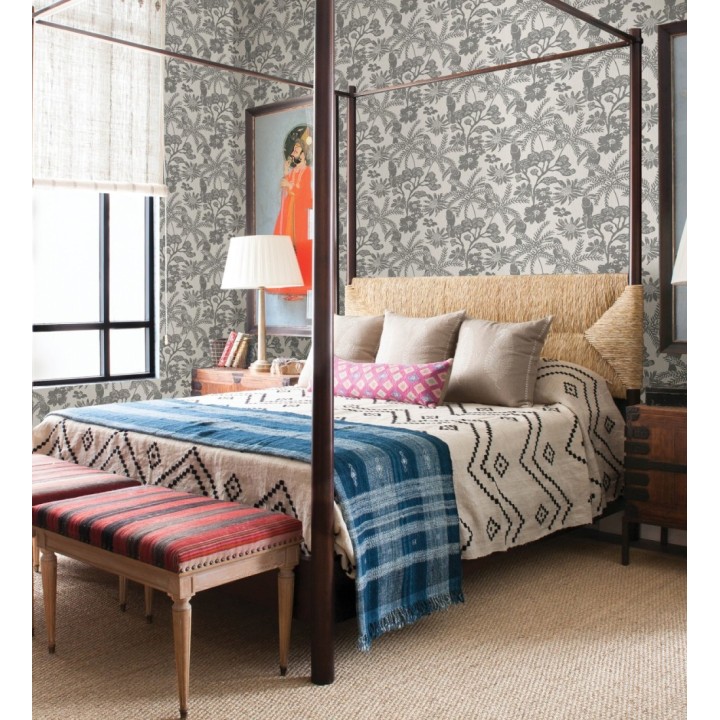 Papel pintado de cacatúas hojas y flores - Iguazu Charm 682989