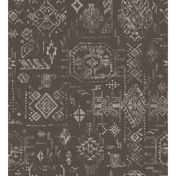 Papel pintado mapa étnico marrón - Indra Etnik 124148