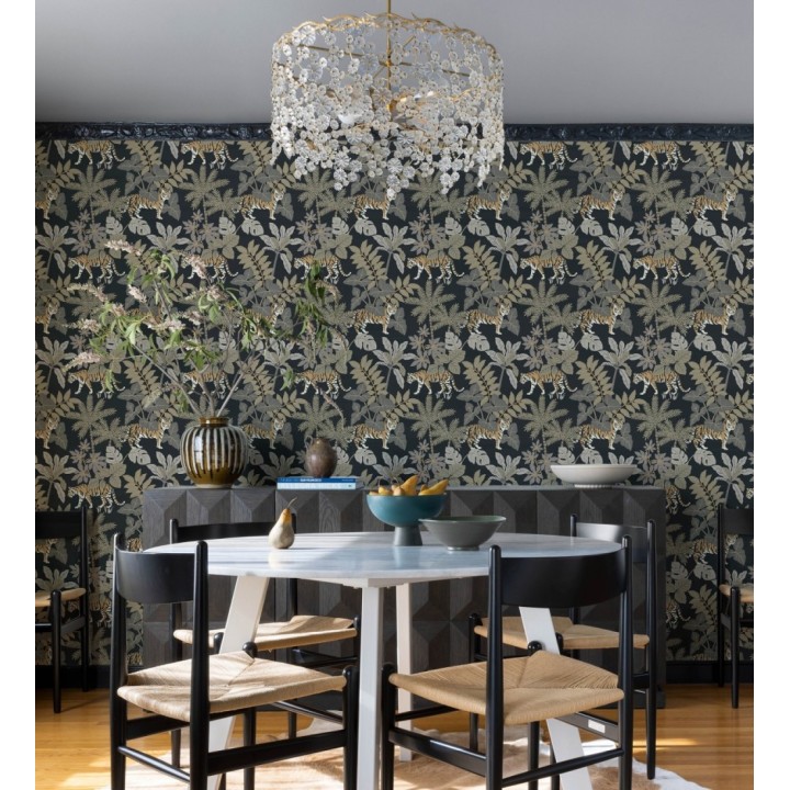 Papel pintado de tigres y flora tropical - Tabora Jungle 682991