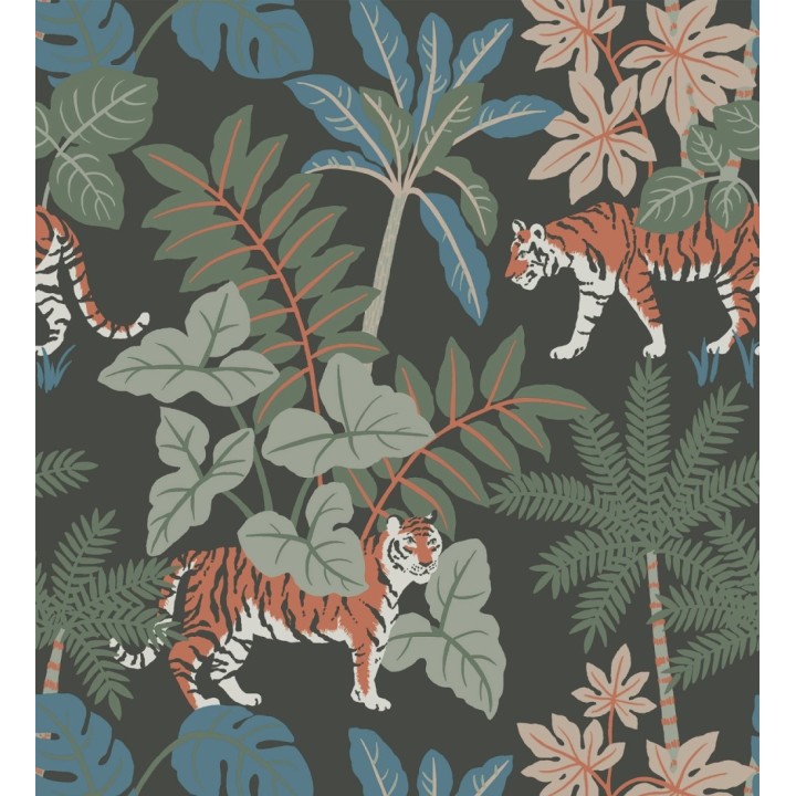 Papel pintado de tigres y flora tropical - Tabora Jungle 682992