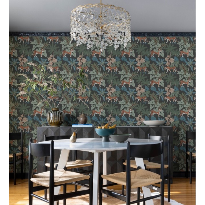 Papel pintado de tigres y flora tropical - Tabora Jungle 682992