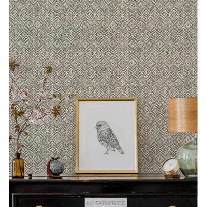 Papel pintado de rombos estilo tribal africano - Quilombo Fiber 682997