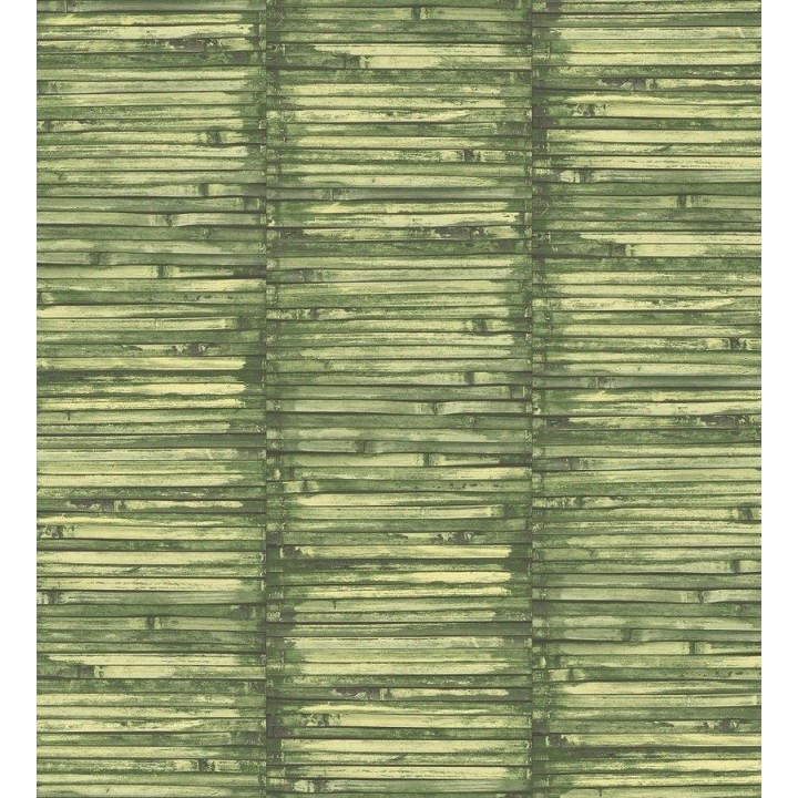 Papel pintado piezas estrechas de madera tonos verdes - Coimbra Wood 124151