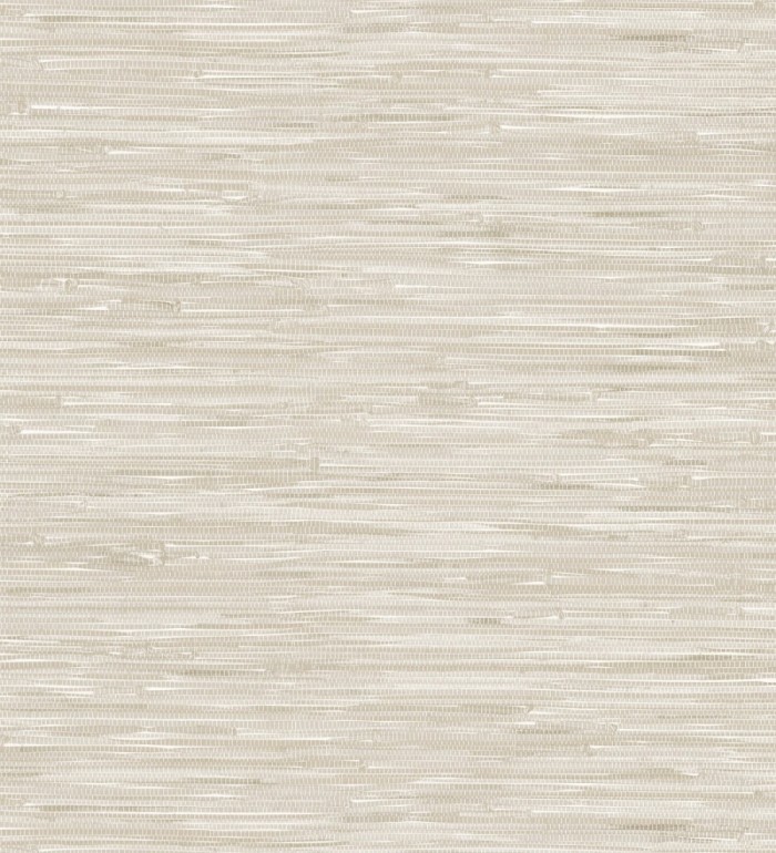 Papel pintado efecto cañas entrelazadas con yute natural en tonos gris y beige claro - Talasari Bamboo 683000