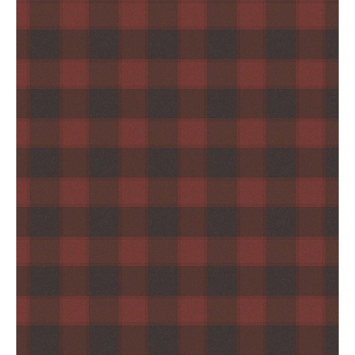 Papel pintado cuadros vichy negro y rojo - Brandon Celtic 124161