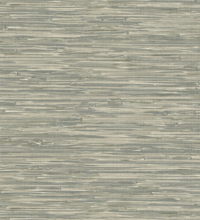 Papel pintado efecto cañas entrelazadas con yute natural en tonos verdes - Talasari Bamboo 683003