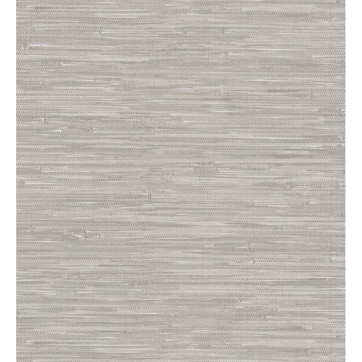 Papel pintado efecto cañas entrelazadas con yute natural en tonos grises - Talasari Bamboo 683005
