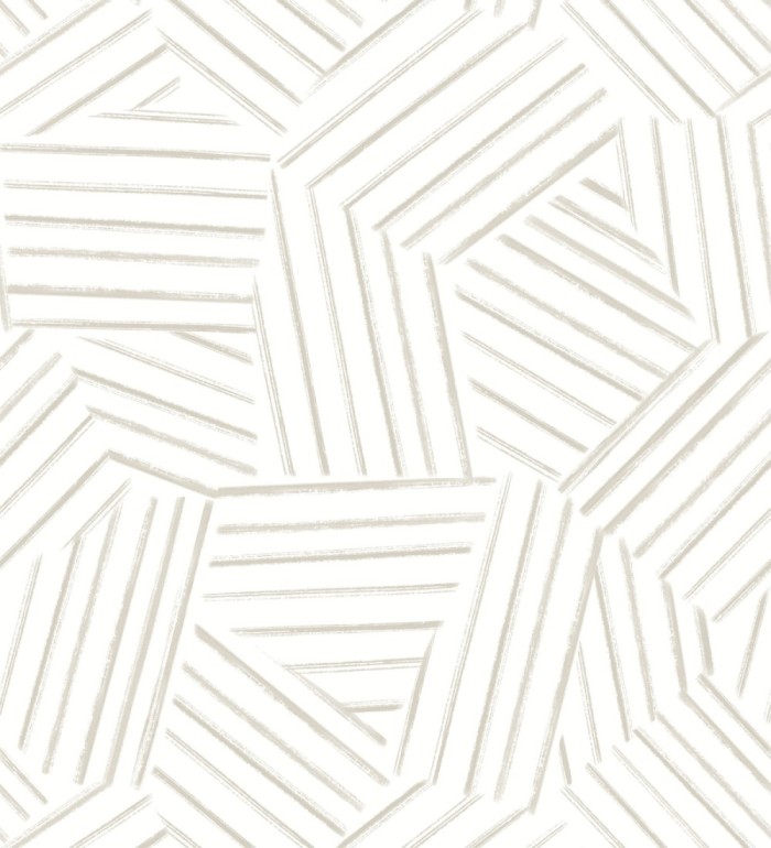 Papel pintado de líneas geométricas beige - Micah Lines 683015