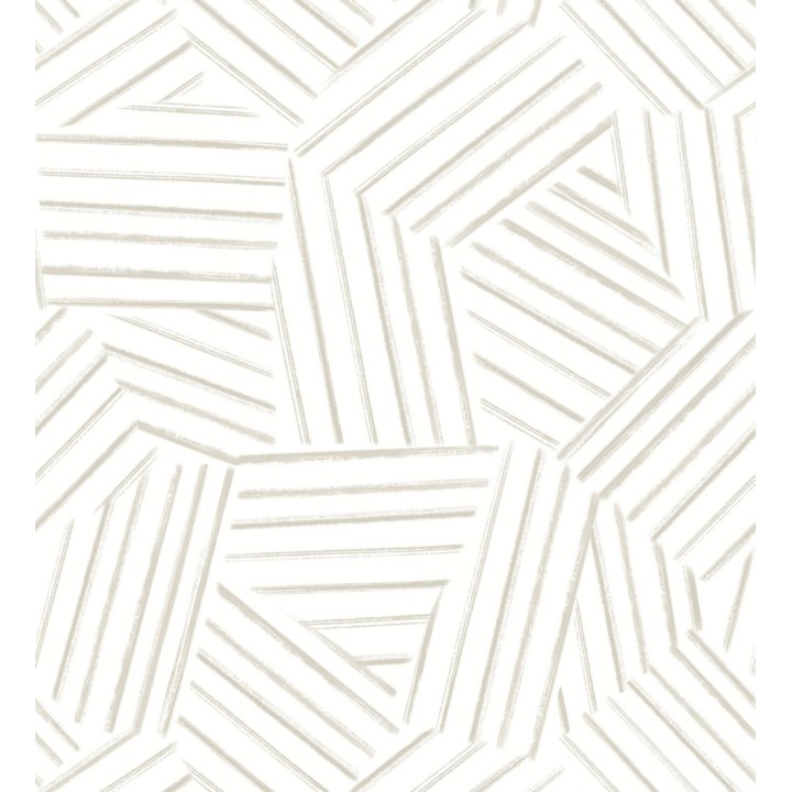 Papel pintado de líneas geométricas beige - Micah Lines 683015