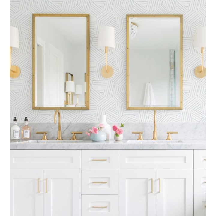 Papel pintado de líneas geométricas azul - Micah Lines 683018