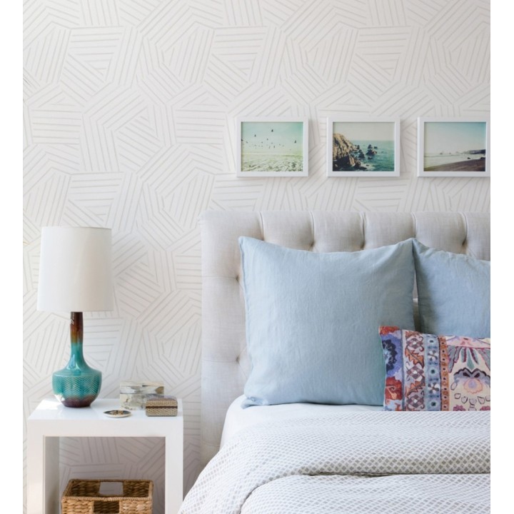 Papel pintado de líneas geométricas gris claro - Micah Lines 683019