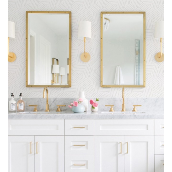 Papel pintado de líneas geométricas gris claro - Micah Lines 683019