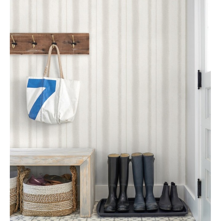 Papel pintado de rayas difuminadas en tonos grises - Ibizan Stripes 683020