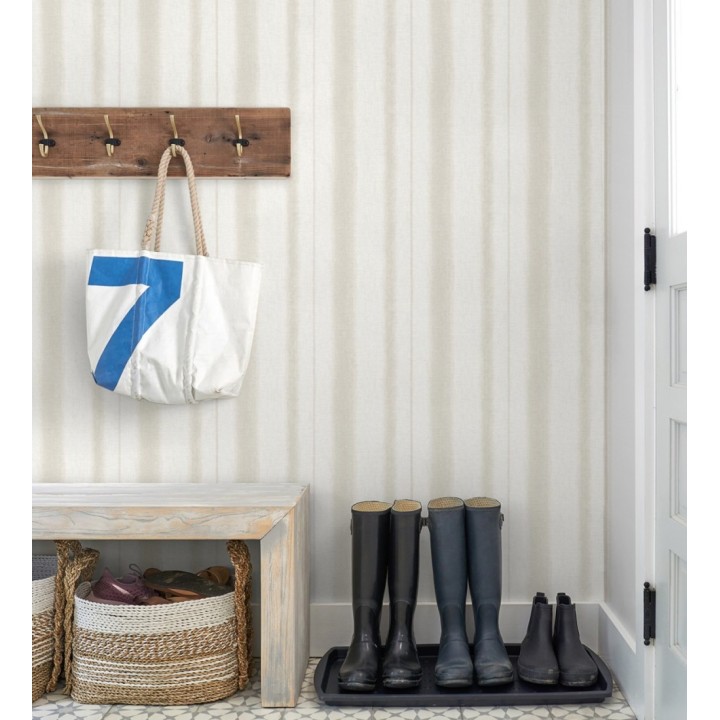 Papel pintado de rayas difuminadas en tonos beige - Ibizan Stripes 683021