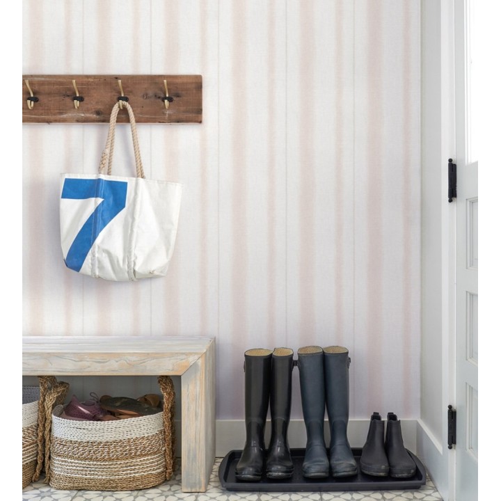 Papel pintado de rayas difuminadas en tonos cálidos - Ibizan Stripes 683022