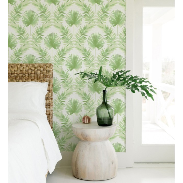 Papel pintado hojas de palmera tonos verdes - Aloha Palm 683024