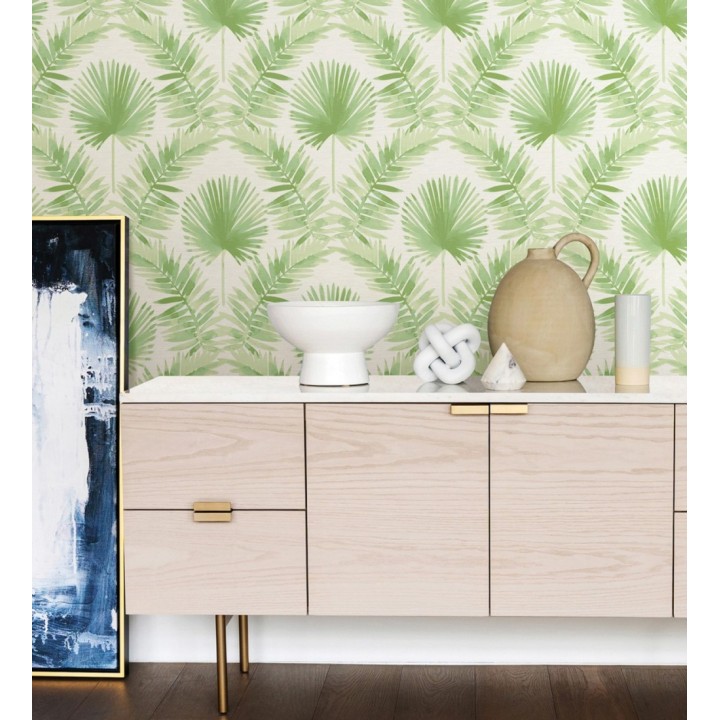 Papel pintado hojas de palmera tonos verdes - Aloha Palm 683024