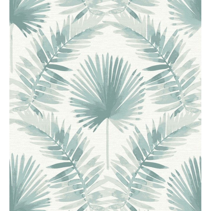 Papel pintado hojas de palmera tonos verde agua - Aloha Palm 683025