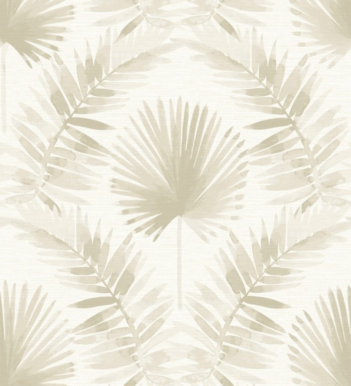 Papel pintado hojas de palmera tonos beige - Aloha Palm 683026