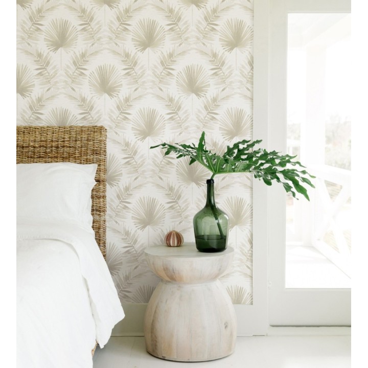 Papel pintado hojas de palmera tonos beige - Aloha Palm 683026