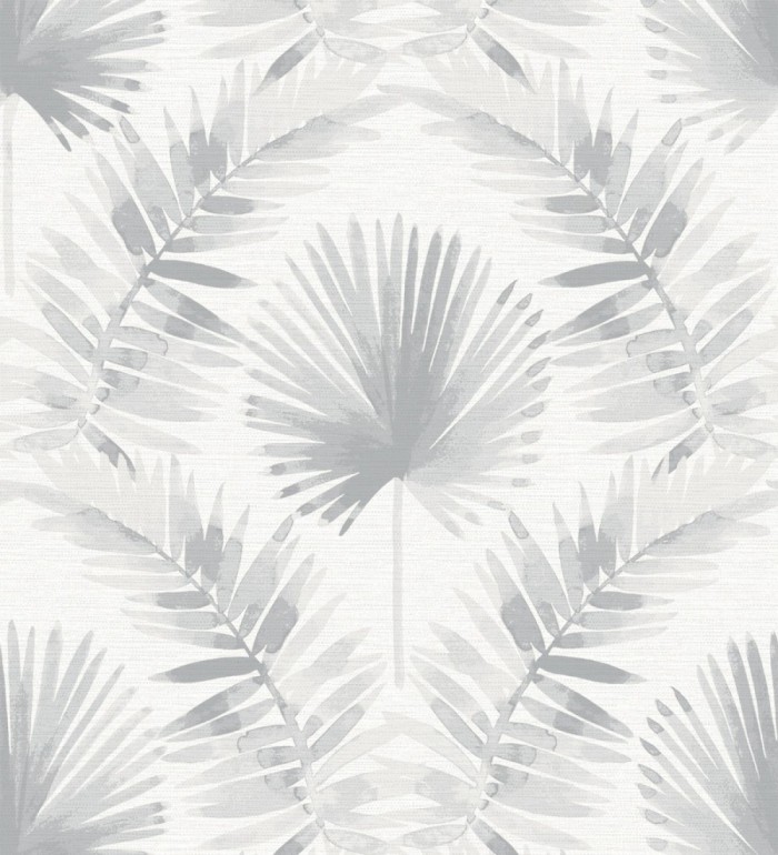 Papel pintado hojas de palmera tonos grises - Aloha Palm 683028