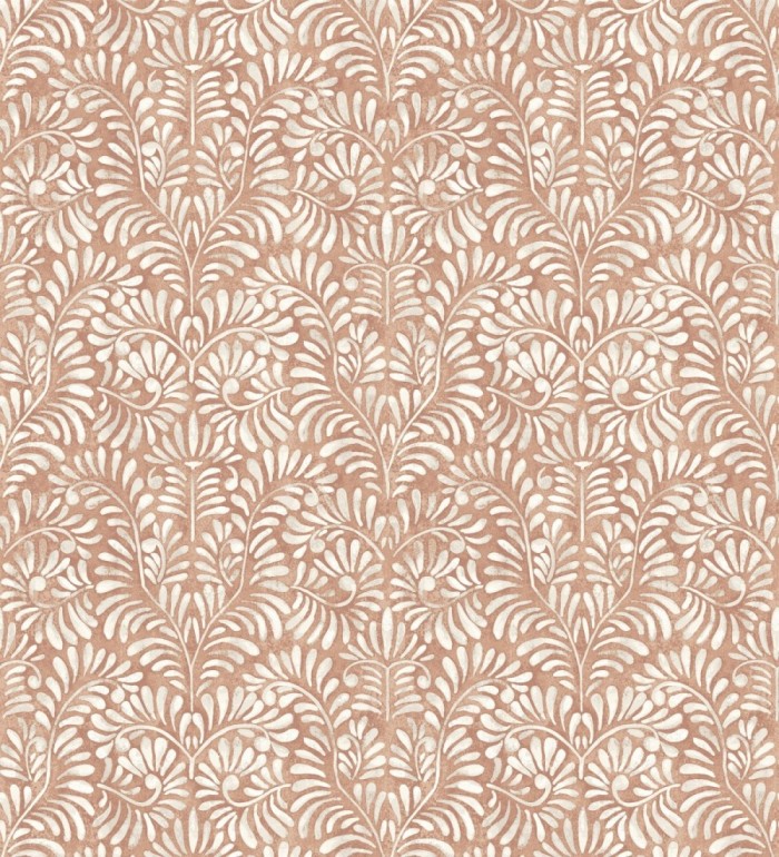 Papel pintado diseño ornamental de hojas fondo tonos tierra - Florence Leaves 683032