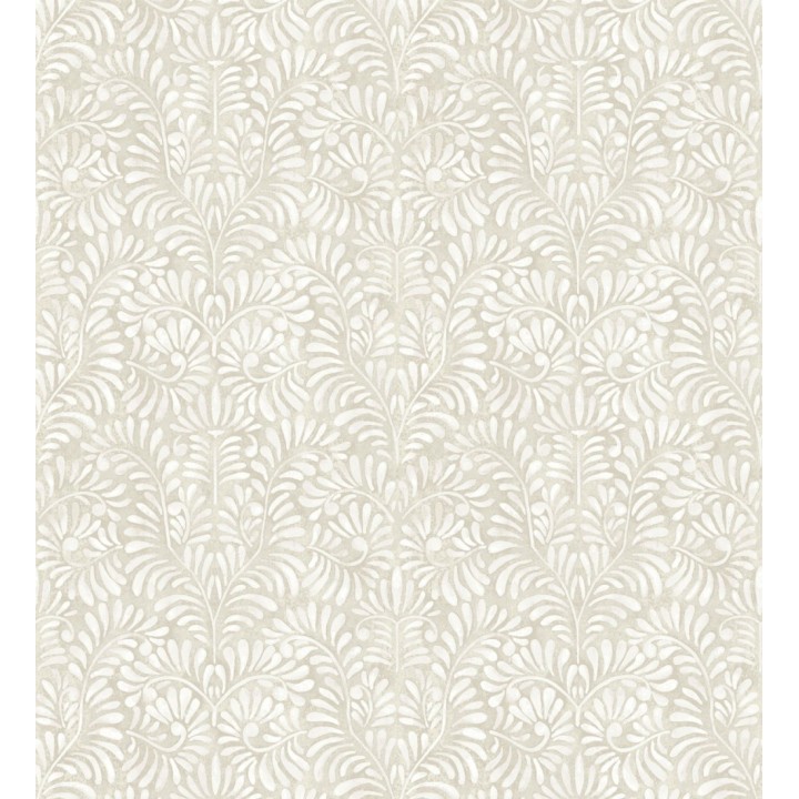 Papel pintado diseño ornamental de hojas fondo tonos beige - Florence Leaves 683033