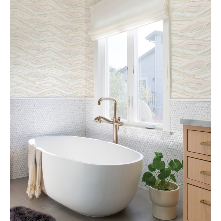 Papel pintado con olas en colores suaves de estilo contemporáneo - Turner Waves 683036