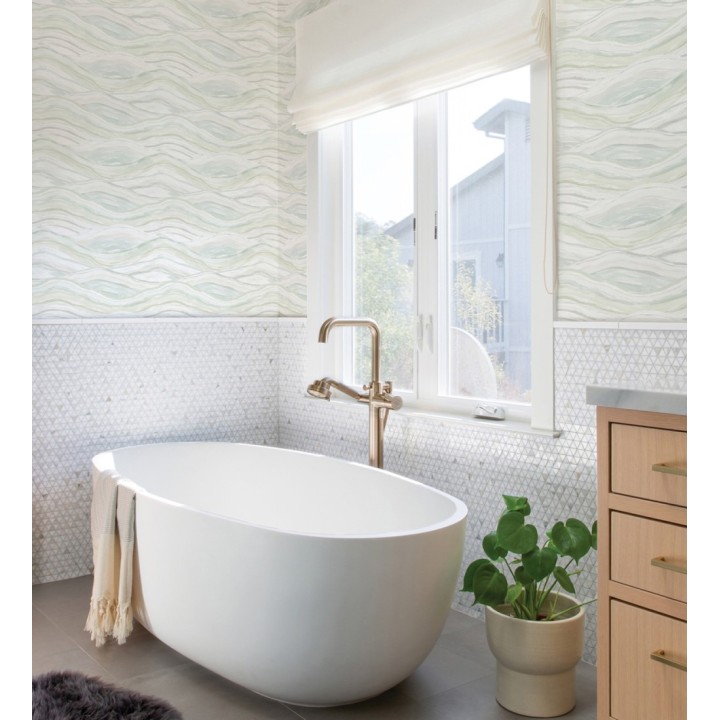 Papel pintado con olas en colores suaves de estilo contemporáneo - Turner Waves 683037