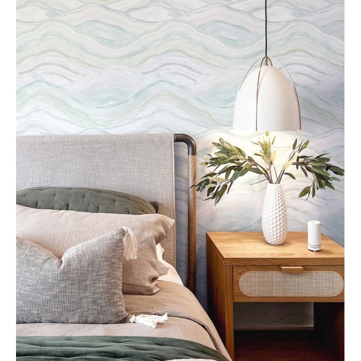 Papel pintado con olas en colores suaves de estilo contemporáneo - Turner Waves 683037