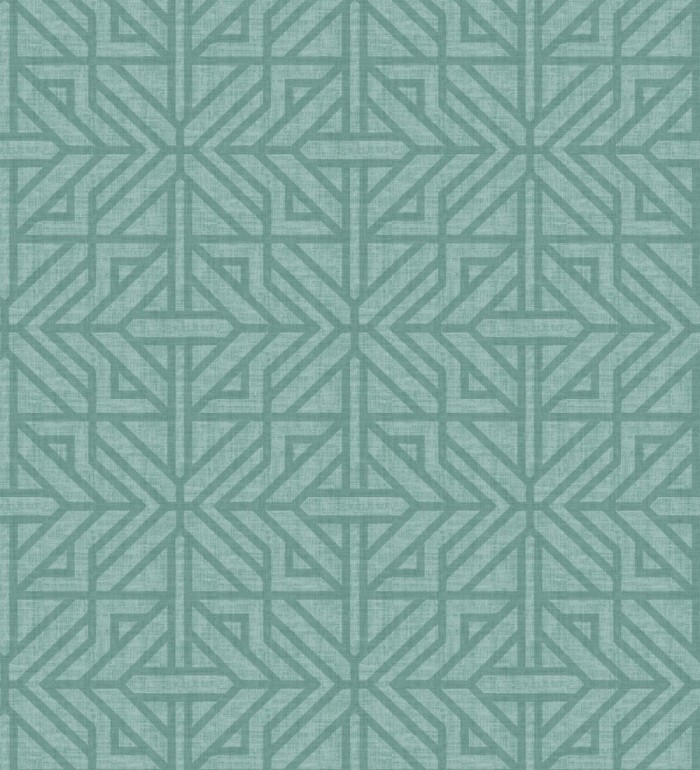 Papel pintado con diseño arquitectónico color turquesa - Hakon Symmetry 683041