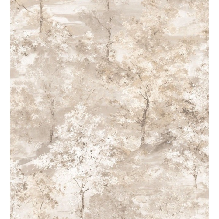 Papel pintado árboles de acuarela en tonos beige - Norman Forest 124192