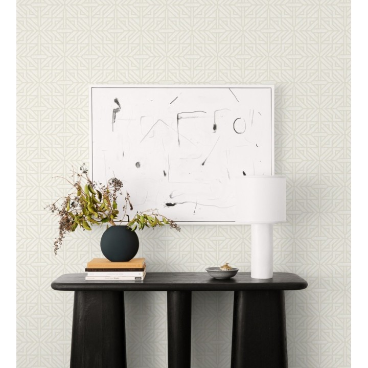 Papel pintado con diseño arquitectónico color beige - Hakon Symmetry 683042