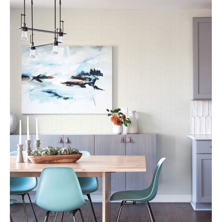 Papel pintado con diseño arquitectónico color beige - Hakon Symmetry 683042