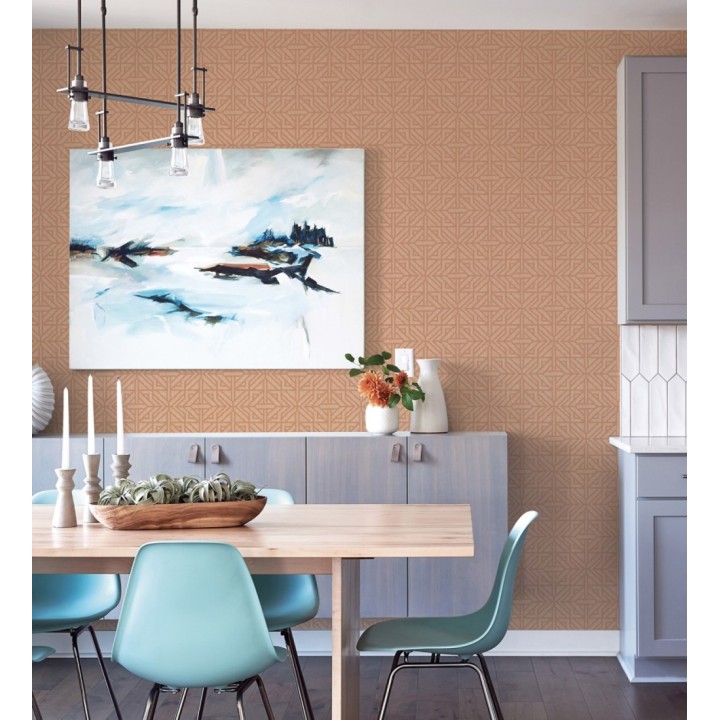 Papel pintado con diseño arquitectónico color tierra - Hakon Symmetry 683043