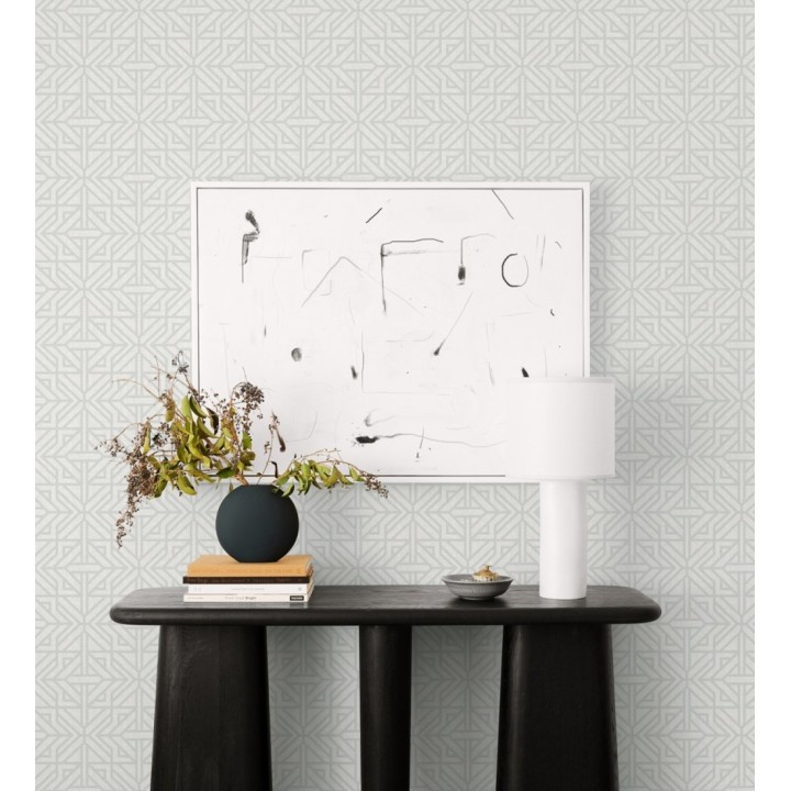 Papel pintado con diseño arquitectónico color gris - Hakon Symmetry 683044