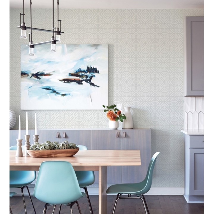 Papel pintado con diseño arquitectónico color gris - Hakon Symmetry 683044