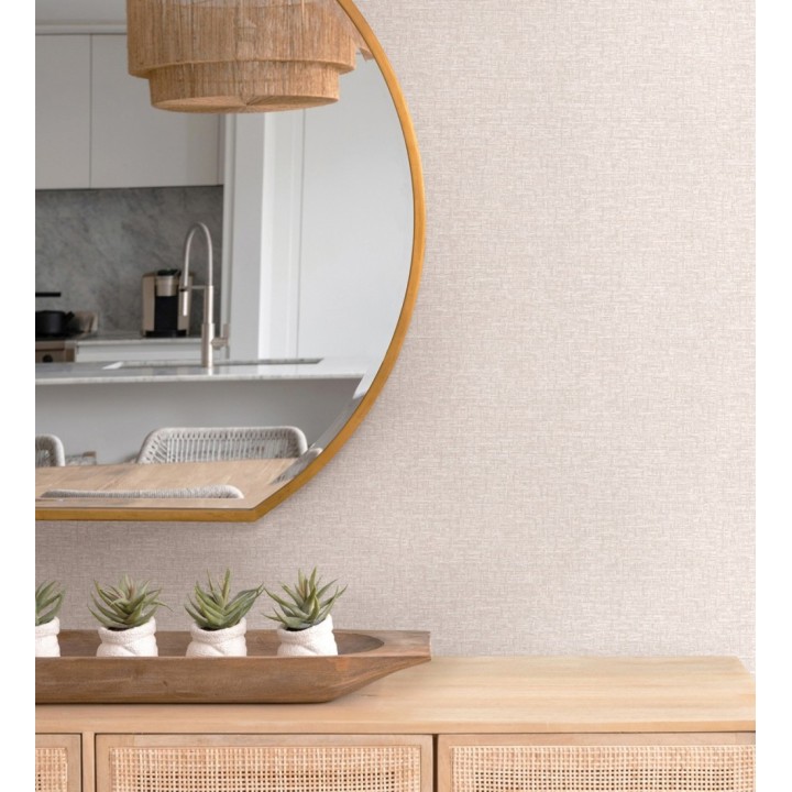 Papel pintado liso de fibra tejida color nude - Toulouse Weave 683052