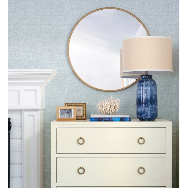 Papel pintado liso de fibra tejida color celeste - Toulouse Weave 683054