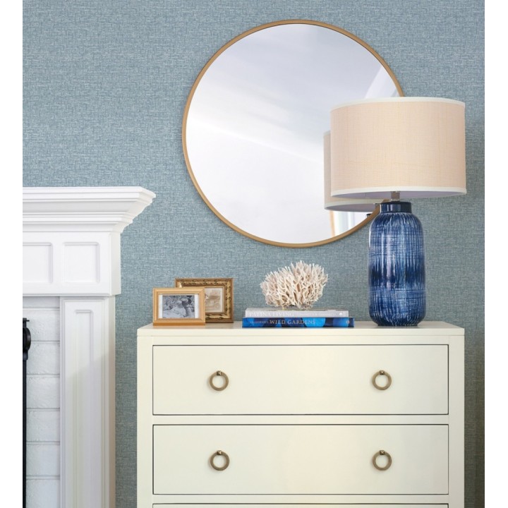 Papel pintado liso de fibra tejida color azul - Toulouse Weave 683056