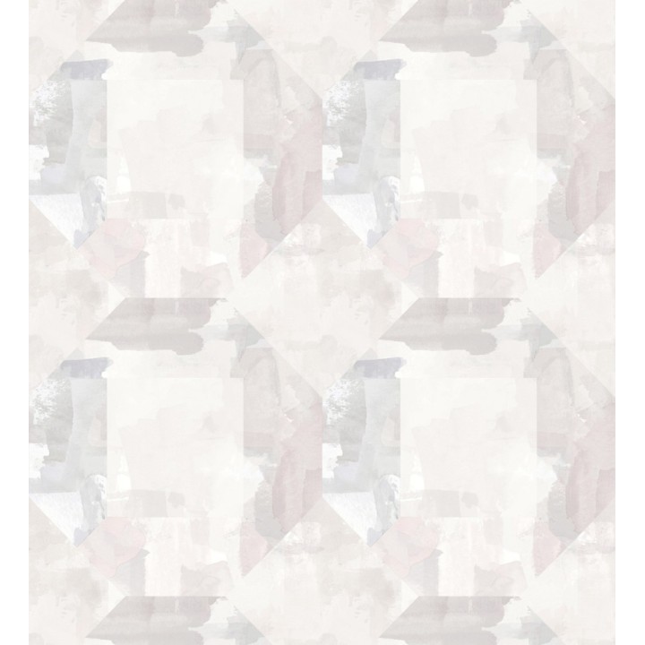 Papel pintado geométrico en acuarela suave con tonos tierra - Kyoto Dimensions 683058