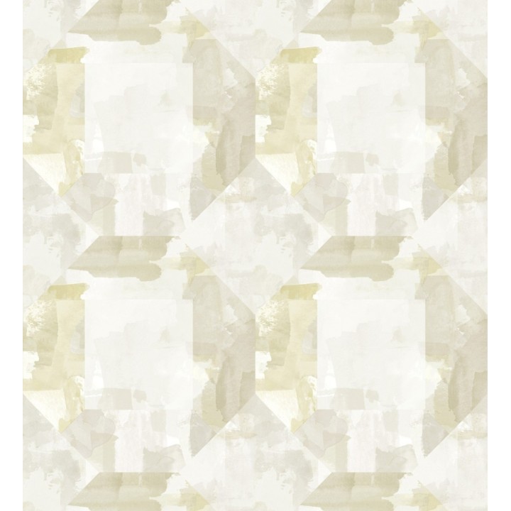 Papel pintado geométrico en acuarela suave con tonos amarillos - Kyoto Dimensions 683061