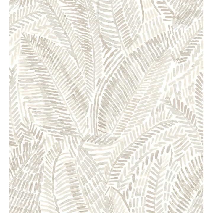 Papel pintado de hojas tropicales en tonos suaves grises - Copacabana Leaves 683063