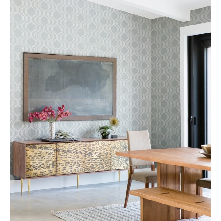 Papel pintado con diseño de hexágonos texturizados en tonos grises - Hexagon Harmony 683071