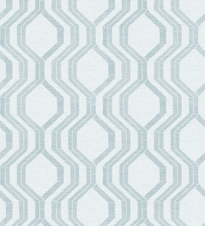 Papel pintado con diseño de hexágonos texturizados en tonos azules - Hexagon Harmony 683072